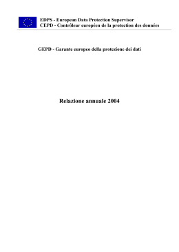 Relazione annuale 2004 - European Data Protection Supervisor