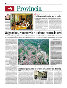 Valgandino, commercio e turismo contro la crisi