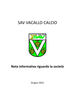 Nota Informativa - SAV Vacallo Calcio