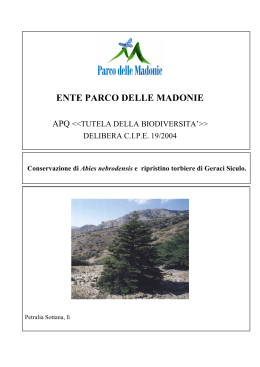 Progetto e Relazione - Parco delle Madonie