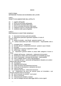 PARTE PRIMA DEFINIZIONE TECNICA ED ECONOMICA DEI