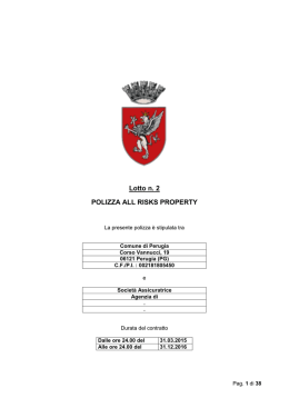 Lotto n. 2 POLIZZA ALL RISKS PROPERTY