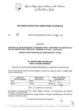 Del DG n. 89 - PFR home page