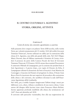 Il Centro Culturale S. Agostino:storia, origine, attività