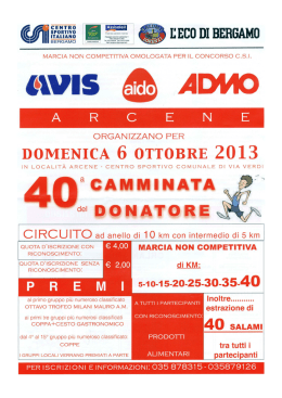 volantino - GRUPPO PODISTICO ARCENE