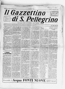 3 luglio - Comune di San Pellegrino Terme