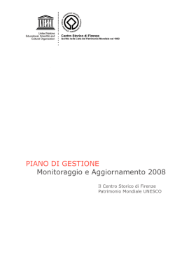 PIANO DI GESTIONE Monitoraggio e Aggiornamento 2008