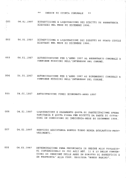 Delibere di Giunta Comunale anno 1997