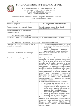 Progetti didattici a.s. 2014.15 - Istituto Comprensivo Borgotaro