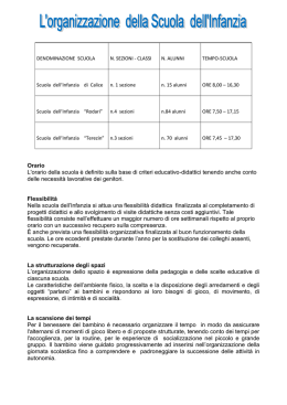 Orario L`orario della scuola &egrave; definito sulla base di criteri educativo