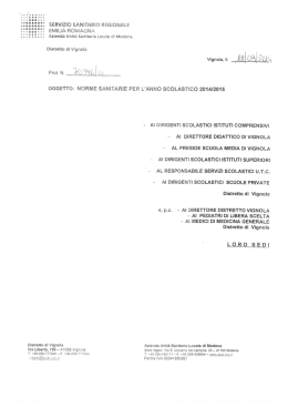 Norme sanitarie a.s. 2014/15 - Istituto Comprensivo di Savignano