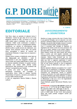 Notiziario n. 1/2012 - Centro "Gian Paolo Dore"