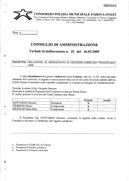 verbale di deliberazione n. 10 del 26.03.2009