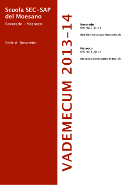 Vademecum Rorè 2014 - Scuola SEC-SAP