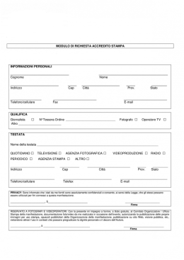MODULO DI RICHIESTA AGGREDITO STAMPA INFORMAZIONI