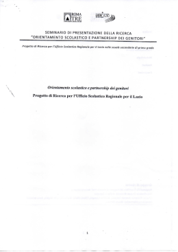 orientamento scolastico e partnership dei genitori