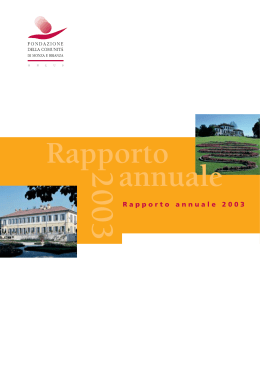 Report 2003 - Fondazione della Comunità di Monza e Brianza Onlus