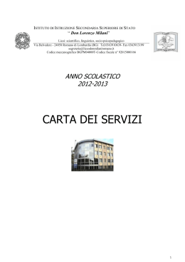 La carta dei servizi - Istituto Superiore Don Lorenzo Milani