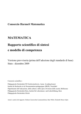 MATEMATICA Rapporto scientifico di sintesi e modello di