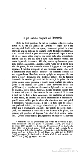 Le pi&uuml; antiche biografie del Boccaccio.