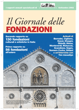 130 fondazioni 56 fondazioni - Il Giornale delle Fondazioni