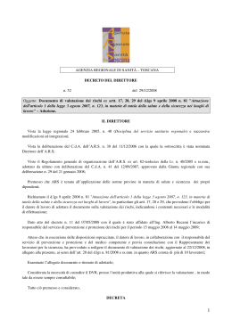 Documento - Agenzia Regionale di Sanità della Toscana