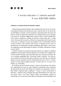 I servizi educativi ei sistemi museali: il caso della