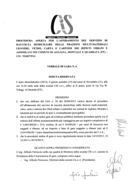 Verbale di Gara n. 6 del 15.11.2013