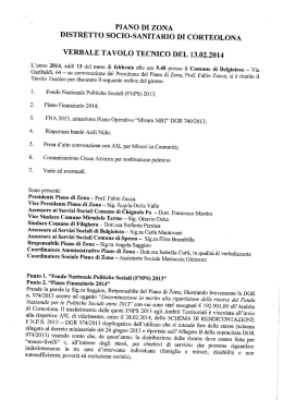 ore 9.30 - PIANO di ZONA di CORTEOLONA