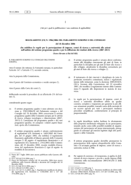 Regolamento(CE)N. 1906/2006 del Parlamento europeo e del