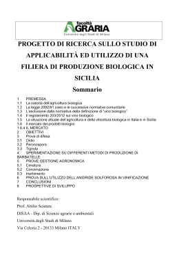 PROGETTO DI RICERCA SULLO STUDIO DI APPLICABILITÀ ED