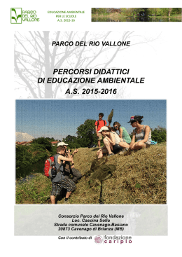 Catalogo progetti didattici Rio Vallone A.S. 15-16