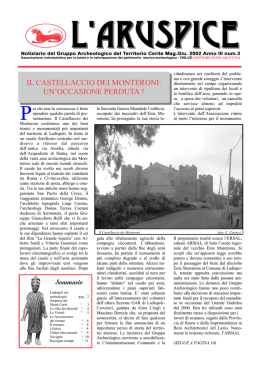 IL CASTELLACCIO DEI MONTERONI: UN`OCCASIONE PERDUTA ?