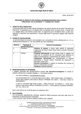 Indagine di mercato sponsor - Universit&agrave; degli Studi di Udine