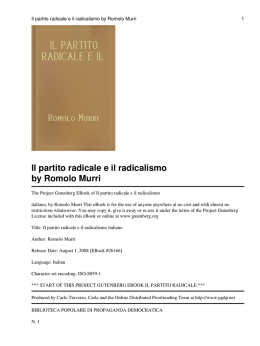 Il partito radicale e il radicalismo italiano