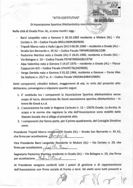 Nella citt&agrave; di Ovada Prov. AL, si sono riuniti i sigg.: