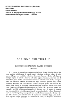 Ricordo di Martino Mario Moreno