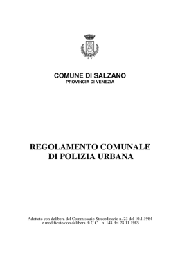 regolamento comunale di polizia urbana