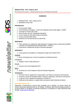 NEWSLETTER N 80 > febbraio 2014