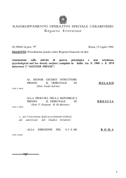 Procedimento penale contro Rognoni Giancarlo ed altri 1