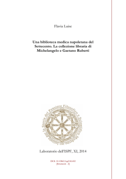 Una biblioteca medica napoletana del Settecento. La - ispf-lab