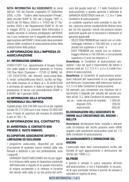 NOTA INFORMATIVA - 1 di 3 NOTA INFORMATIVA ALL`ASSICURATO