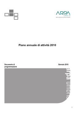 Piano annuale di attività Arpa 2010