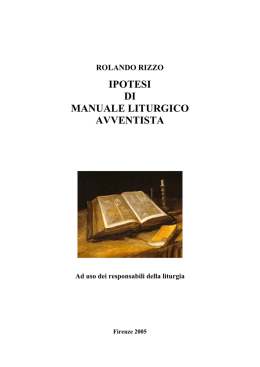 ipotesi di manuale liturgico avventista