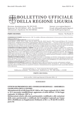 parte II - Bollettino Ufficiale Regione Liguria