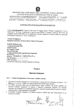 ISTITUTO COMPRENSIVO &ldquo; VIA MATTEOTTI II&rdquo; CAVE