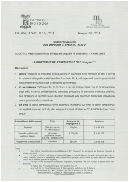 ÎÌ.. PROVINCIA DI - Istituzione Gian Franco Minguzzi