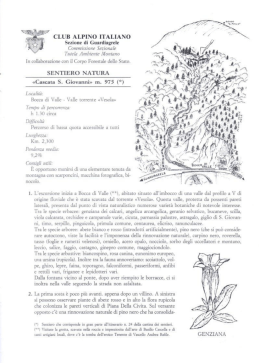 Opuscoli sul sentiero natura "Bocca Di Valle