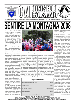 2° trimestre 2008 SENTIRE LA MONTAGNA 2008