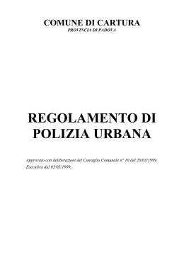 regolamento di polizia urbana